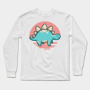 Cute Stegosaurus Dino Dinosaur Long Sleeve T-Shirt